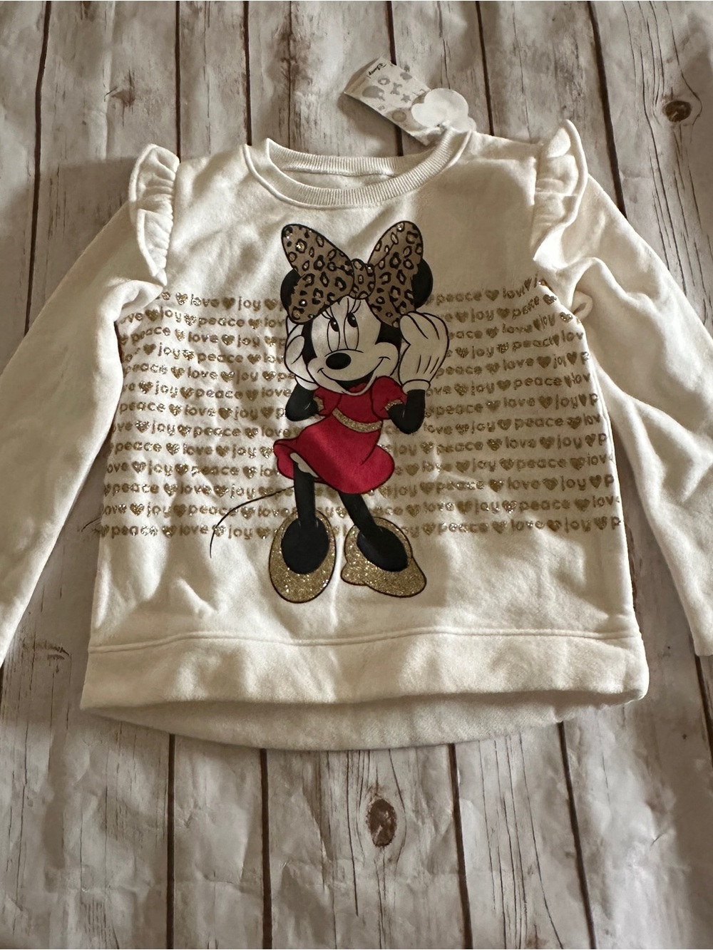Jumping beans Disney Minnie Mouse sweatshirt with glittery nwt, size 5T